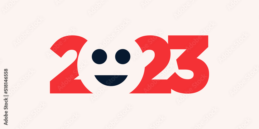 Obraz premium Happy New Year 2023 logo design. New year 2023 text design vector template.