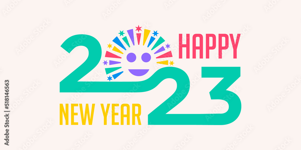 Obraz premium Happy New Year 2023 logo design. New year 2023 text design vector template.