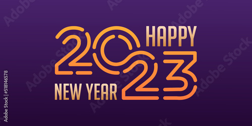 Fototapeta Naklejka Na Ścianę i Meble -  Happy New Year 2023 logo design. New year 2023 text design vector template.