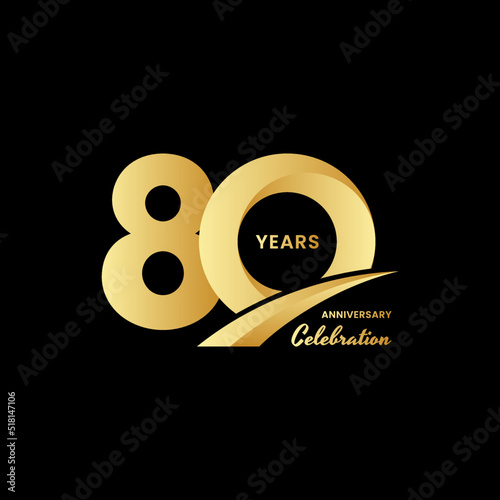 80 years anniversary celebrations logo design concept. Vector templates