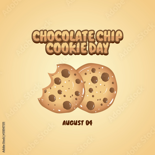vector graphic of chocolate chip cookie day good for chocolate chip cookie day celebration. flat design. flyer design.flat illustration.