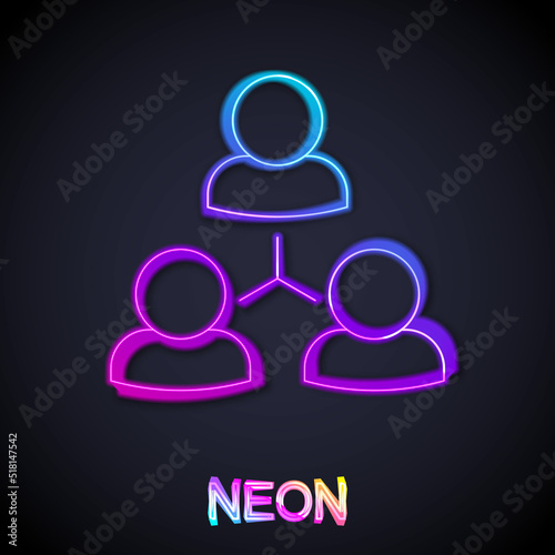 Glowing neon line Online class icon isolated on black background. Online education concept. Vector