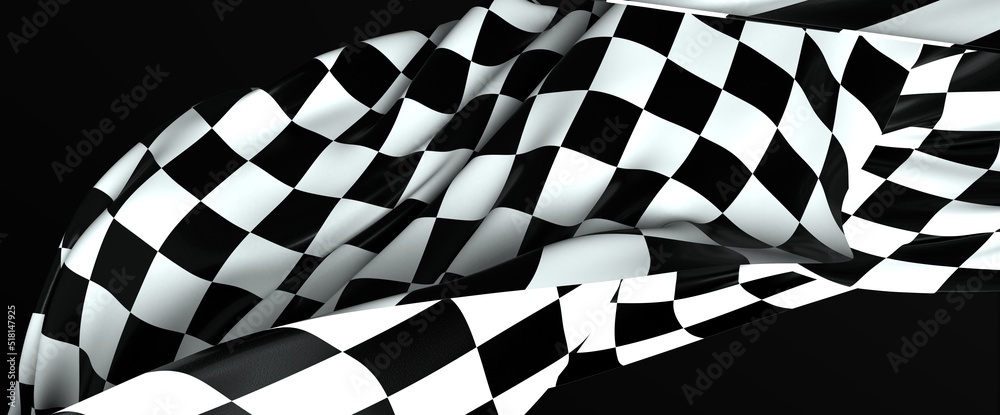 Obraz premium Checkered flag, race flag background 3d