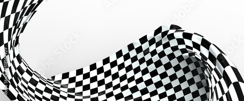 Checkered flag, race flag background 3d