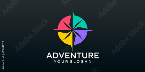 Compass Direction Logo design Template