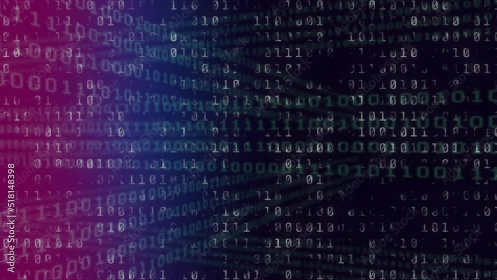 Animation of digital data processing over dark background Animation of digital data processing over dark background