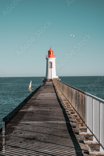 White lighthouse on the french coast 