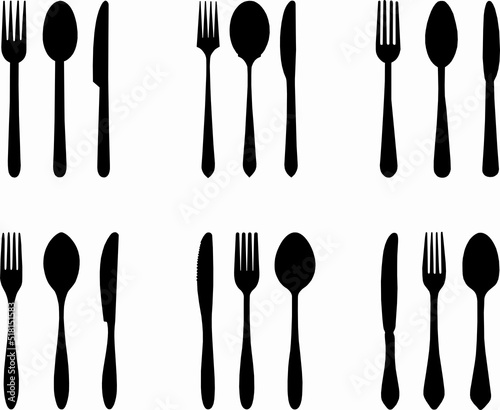 cutlery badges, fork, spoon and knife logo
