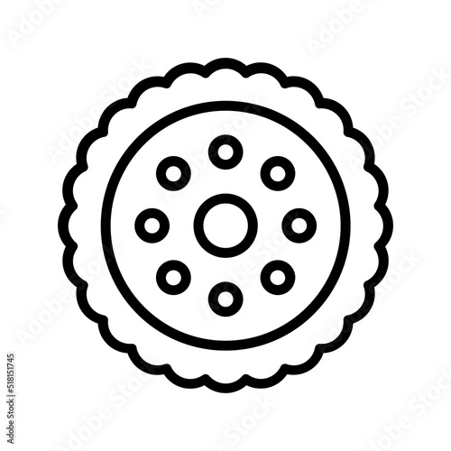 Biscuit Icon. Line Art Style Design Isolated On White Background