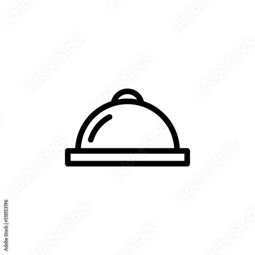 Dishes Icon. Line Art Style Design Isolated On White Background