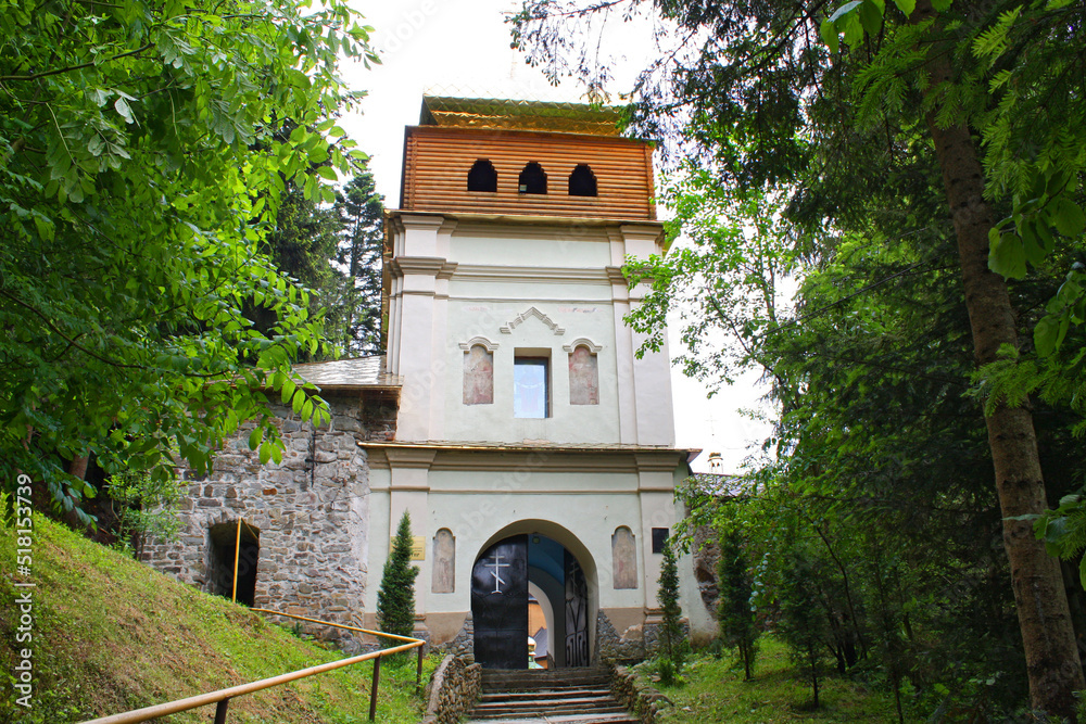 Entrance gate to Monastery in Manyava village, Ivano-Frankivsk Region, Ukraine