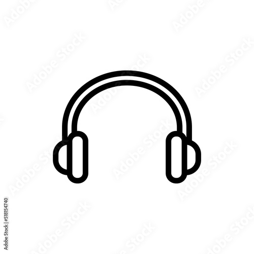 Headphone Icon. Line Art Style Design Isolated On White Background