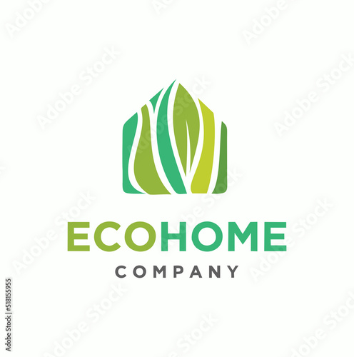 Eco House Logo Vector Icon Stock Illustration of nature home 