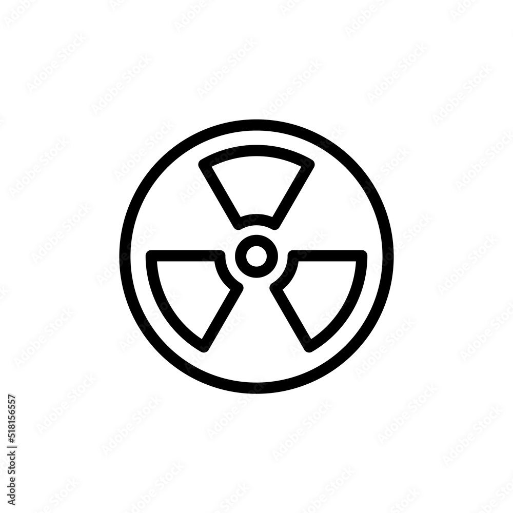 Nuclear Energy Icon. Line Art Style Design Isolated On White Background