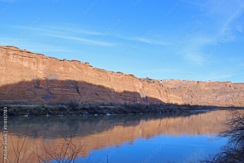 Colorado River Valley, Utah in winter	