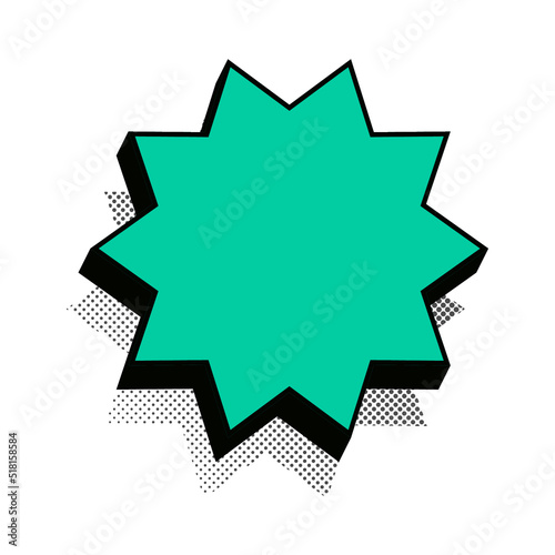 Sticker retro style green color halftone shadow for sale banner, button, element design ui interface, web symbol. Vector 10 eps