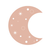 Moon Luna Cute Funny Doodle Moon Portrait Symbol Talisman Baby Moon Template Icon Pattern background