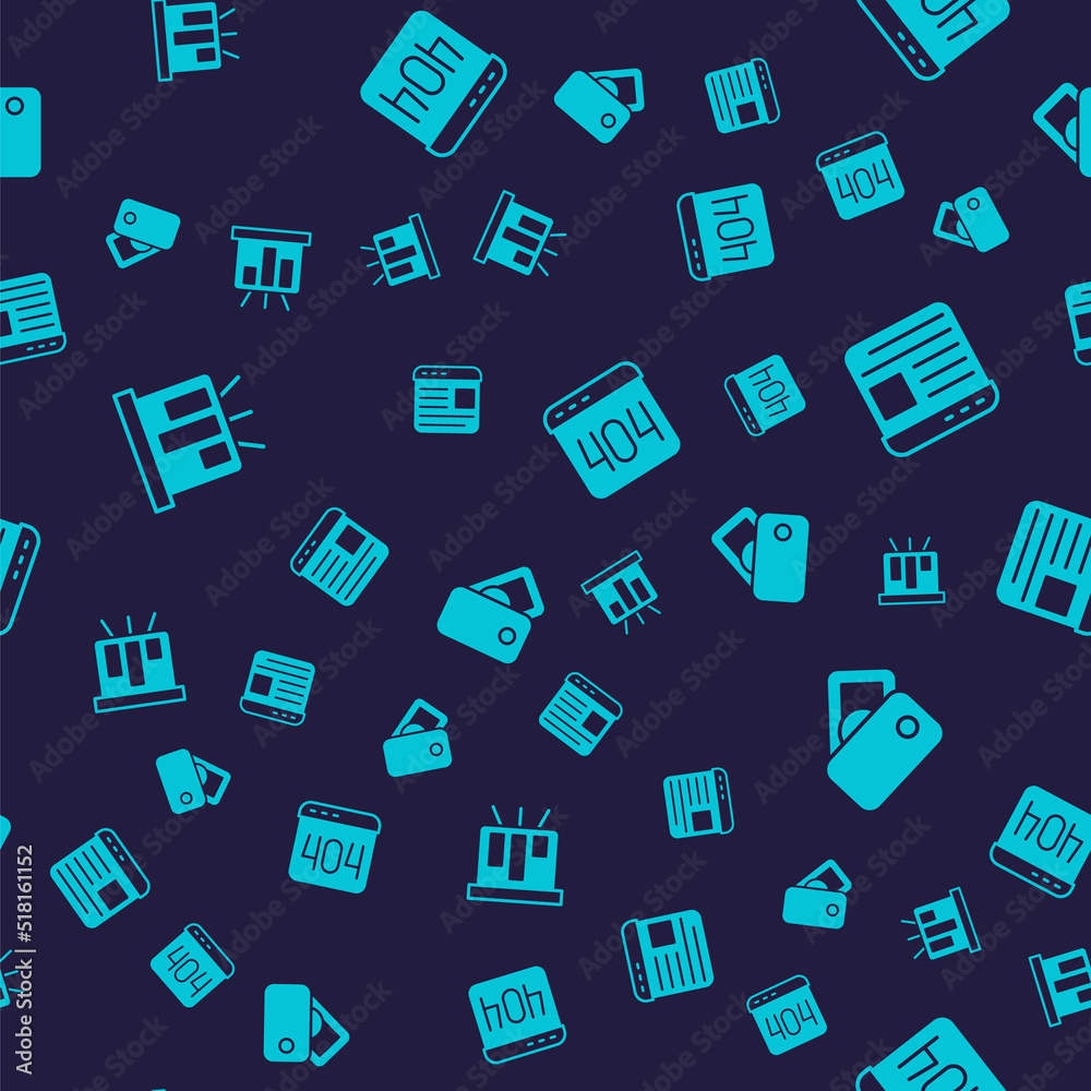 Set Board with graph chart, Advertising, Page 404 error and Wallet money on seamless pattern. Vector Set Board with graph chart, Advertising, Page 404 error and Wallet money on seamless pattern. Vector