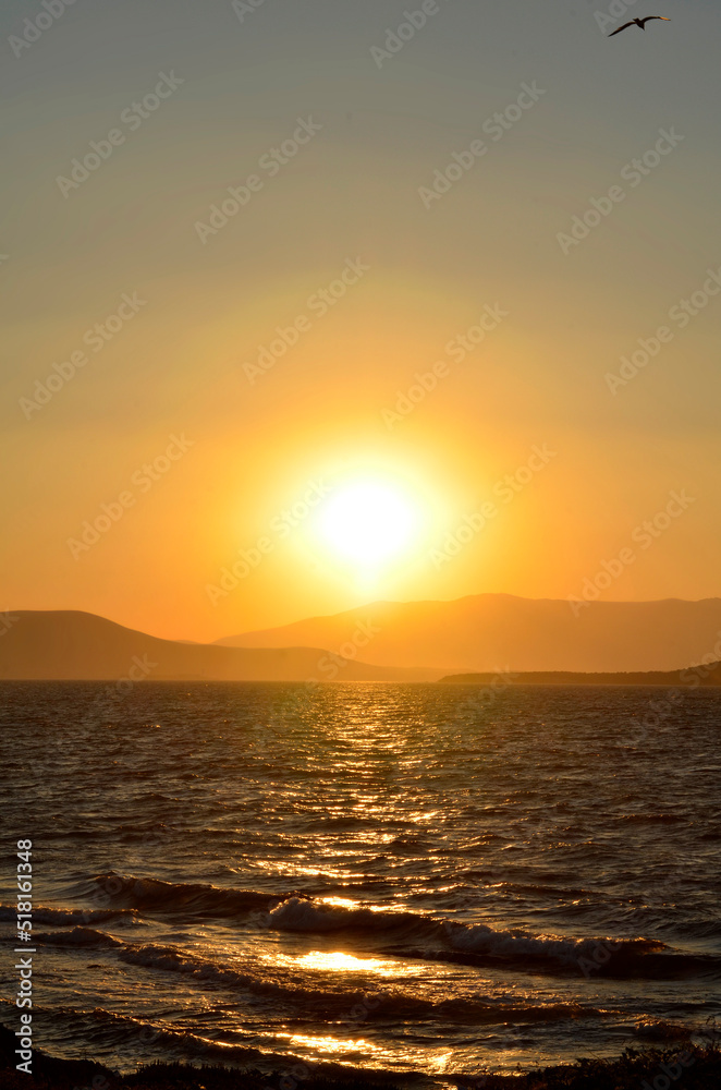 Sonnenuntergang und Meer