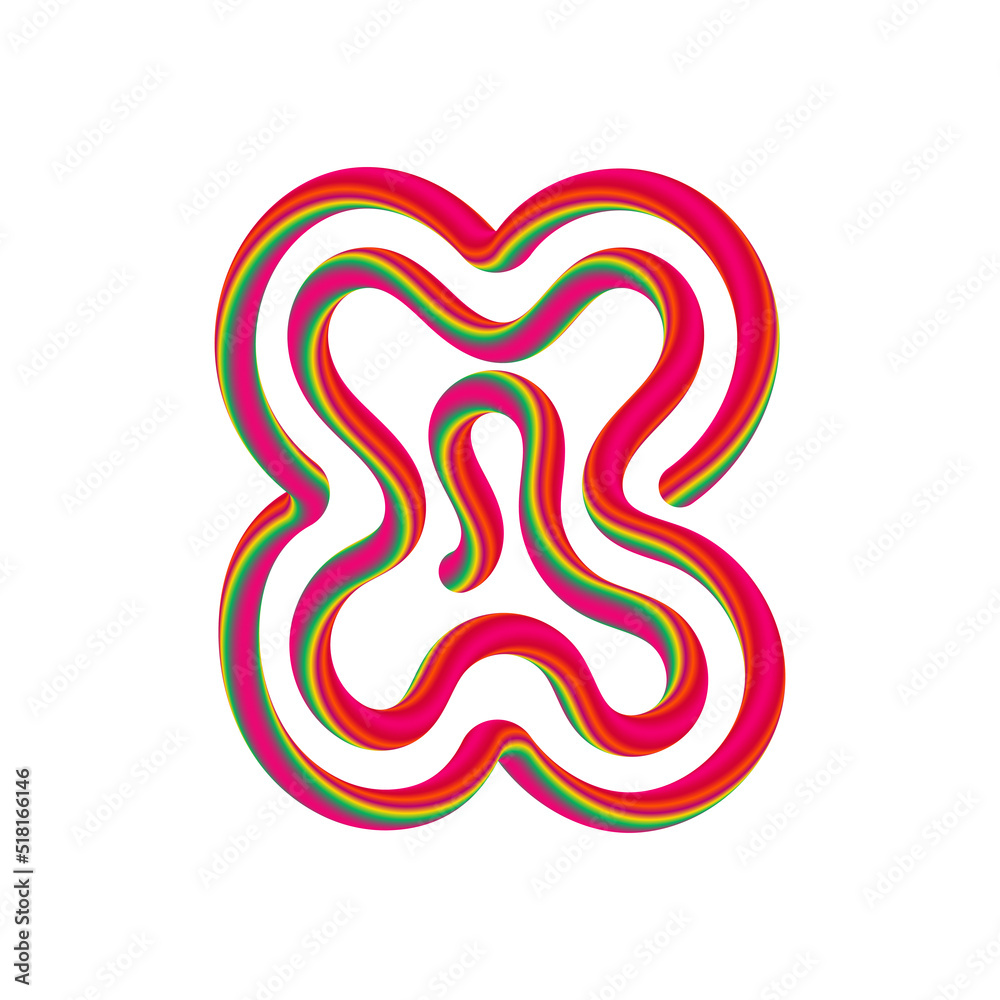 Obraz premium X letter with swirl candy. Vector candy and sugar font for bright logo, your application, sweet identity and more