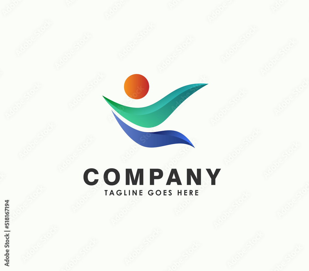 abstract people logo design vector illustration abstract people logo design vector illustration