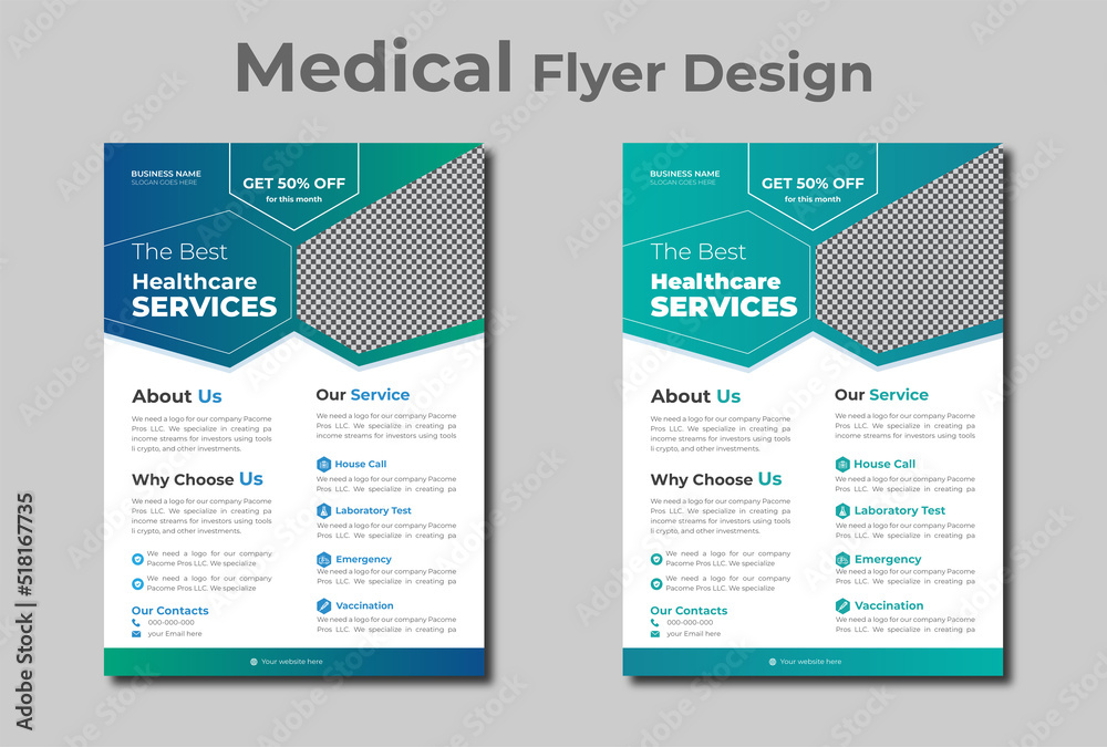 Medical Flyer design template and poster Medical Flyer design template and poster