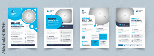 Corporate business flyer template design set, Brochure design, cover modern layout, annual report, poster, flyer in A4 with colorful business proposal, promotion, advertise, publication, cover page.