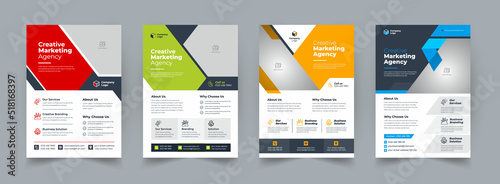 Corporate business flyer template design set, Brochure design, cover modern layout, annual report, poster, flyer in A4 with colorful business proposal, promotion, advertise, publication, cover page.
