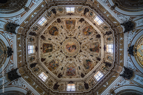 Inviolata church, wonderful ceiling, Riva del Garda port, Italy © Venko