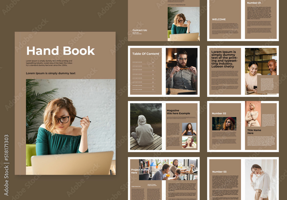 Hand Book Layout Stock Template | Adobe Stock