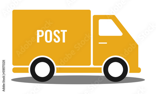 Delivery van. Express delivery services commercial truck. Flat vector illustration.