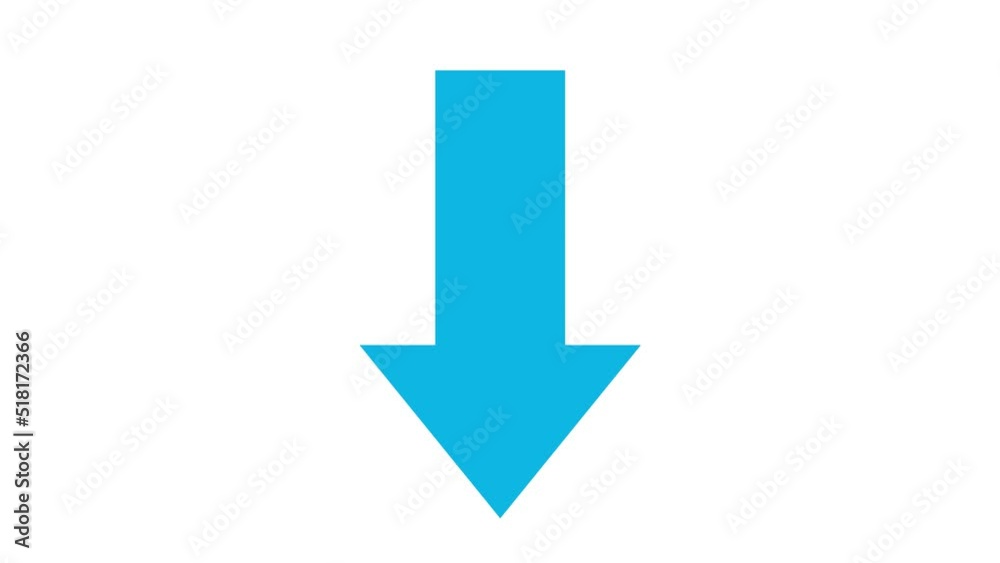 Animated blue arrow bouncing slide to down Animated blue arrow bouncing slide to down