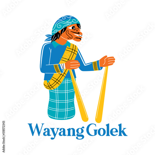 Wayang Golek in flat design style photo