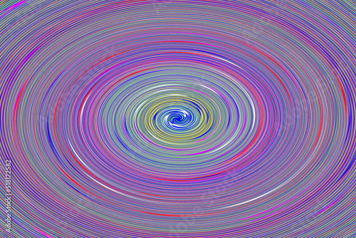 Circle illustration. Background of numerous multi-colored circles coming from the center.