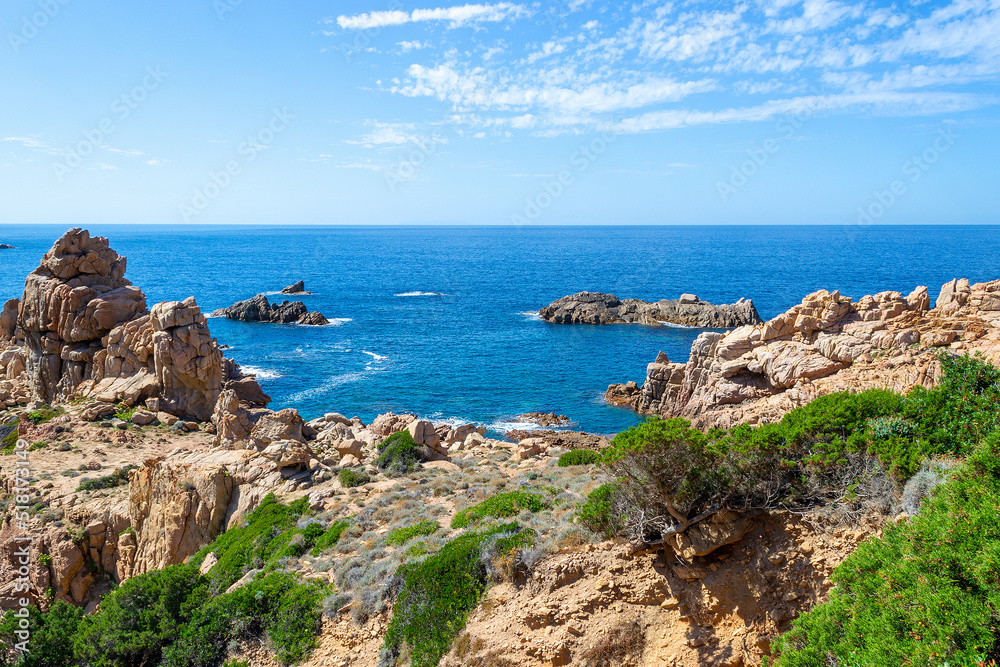 Rocky shore and blue sea in Costa Paradiso Rocky shore and blue sea in Costa Paradiso