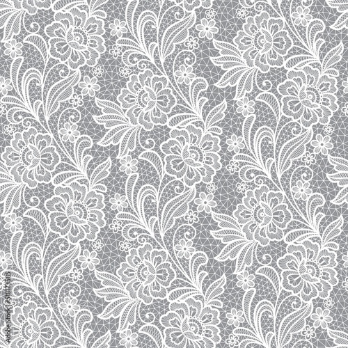 seamless lace flowers decoration element. Vectorfloral lace pattern
