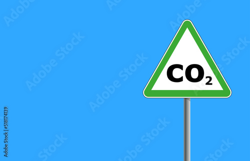 CO2 warning traffic sign frame Vector illustration