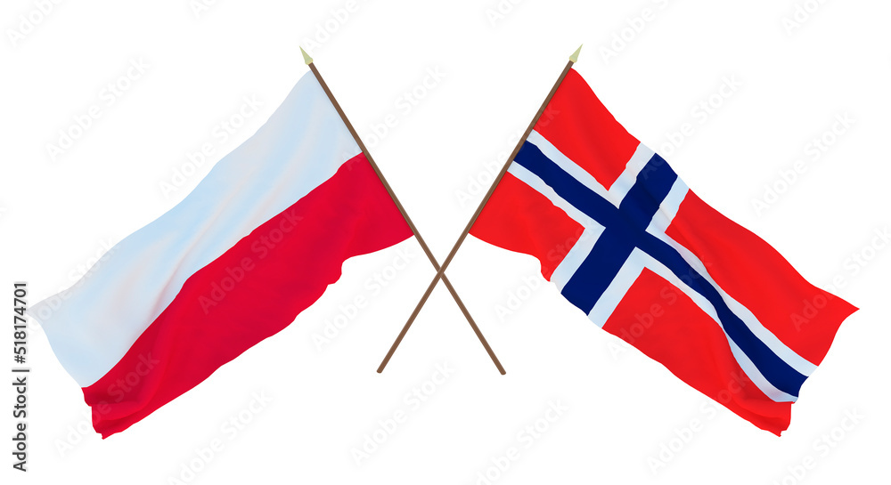 Background, 3D render for designers, illustrators. National Independence Day. Flags Poland and Bouvet island Background, 3D render for designers, illustrators. National Independence Day. Flags Poland and Bouvet island