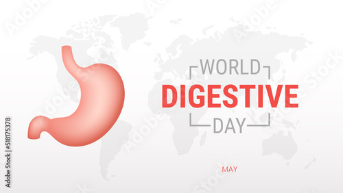 World Digestive day on white background
