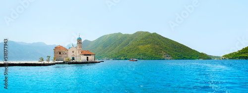 Obraz na plátně Beautiful summer landscape of the Bay of Kotor coastline - Boka Bay with view to