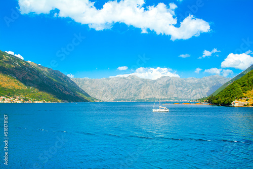 Beautiful summer landscape of the Bay of Kotor coastline - Boka Bay, Montenegro © Myroslava