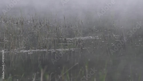 Peaceful Morning at Situ Patengan Patenggang Lake in Ciwidey Bandung West Java Indonesia - Steam Fog Above The Water photo