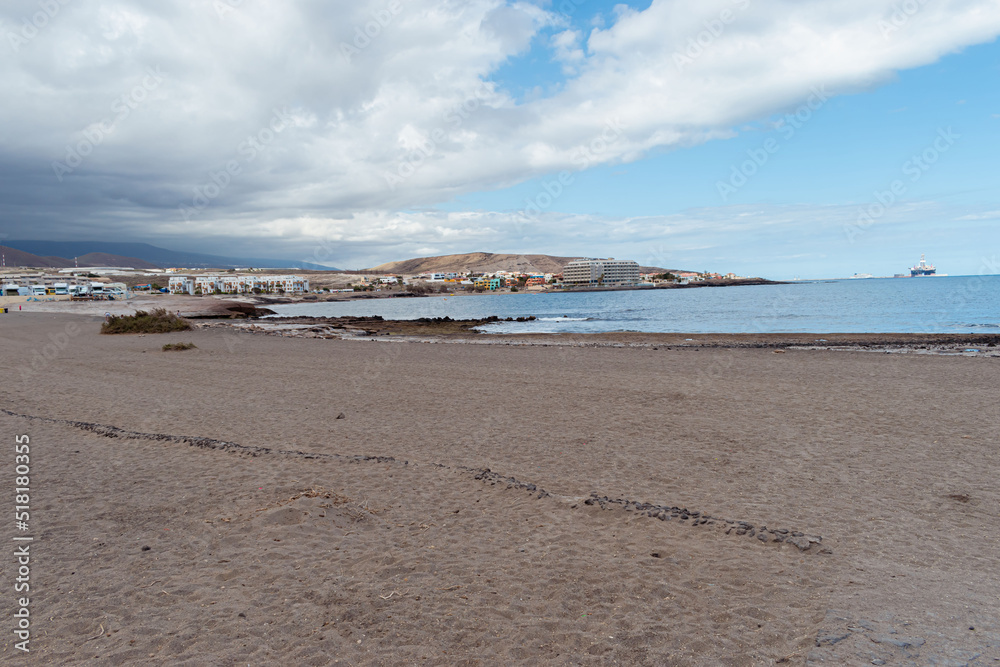 Paisaje playa el Médano, Granadilla de Abona, Tenerife, islas Canarias, España