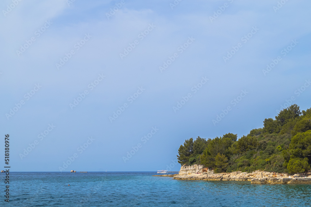Mediterranean landscape on a rocky coastline in Croatia