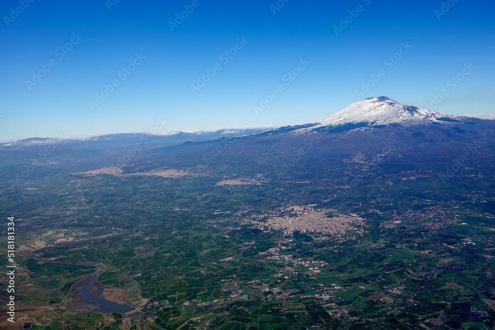 Samolepka Vista aerea paesi etnei