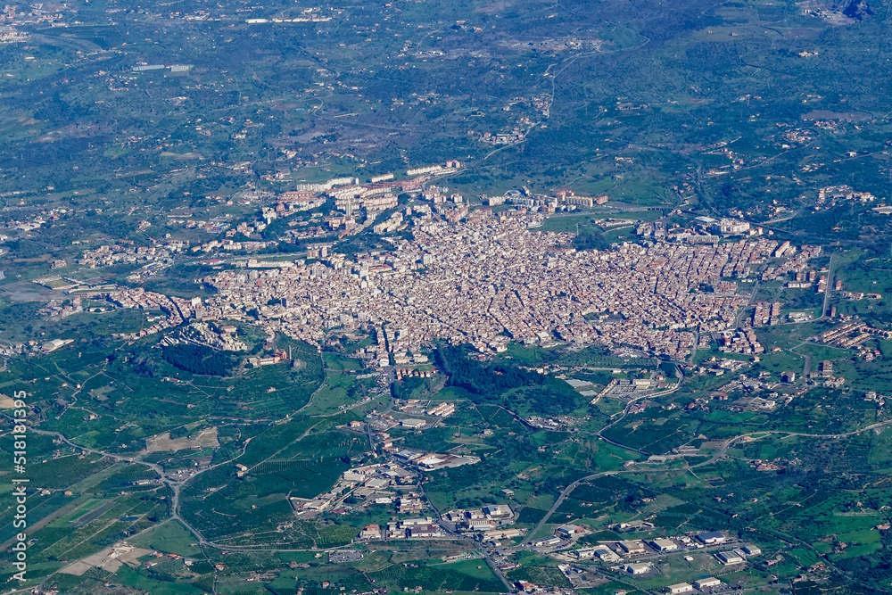 Visuale aerea di Paternò