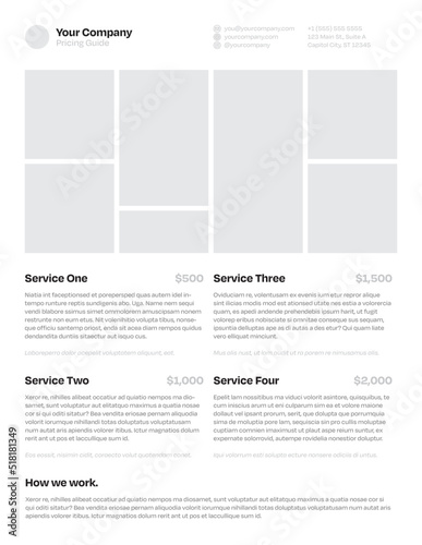 Minimal Pricing Guide Pitch Sheet