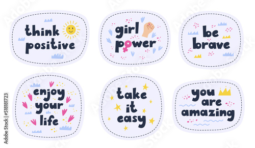 Fotografie Positive inspirational phrases set