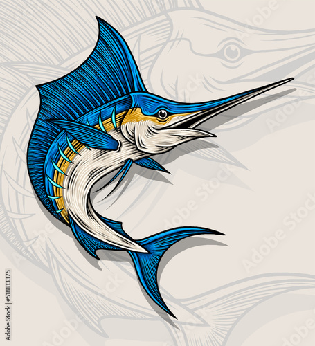 Marlin Fish Illustration