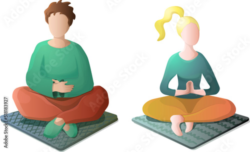 People in yoga class